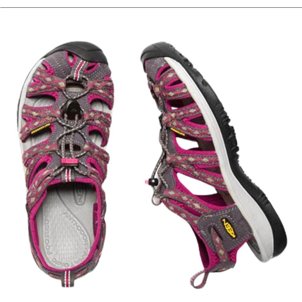 KEEN WHISPER MAGNET Grey and Pink Aztec Print NWOT Size 8